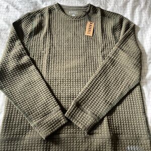 NoBull Men's Army Green Quilted Crew Pullover NWT